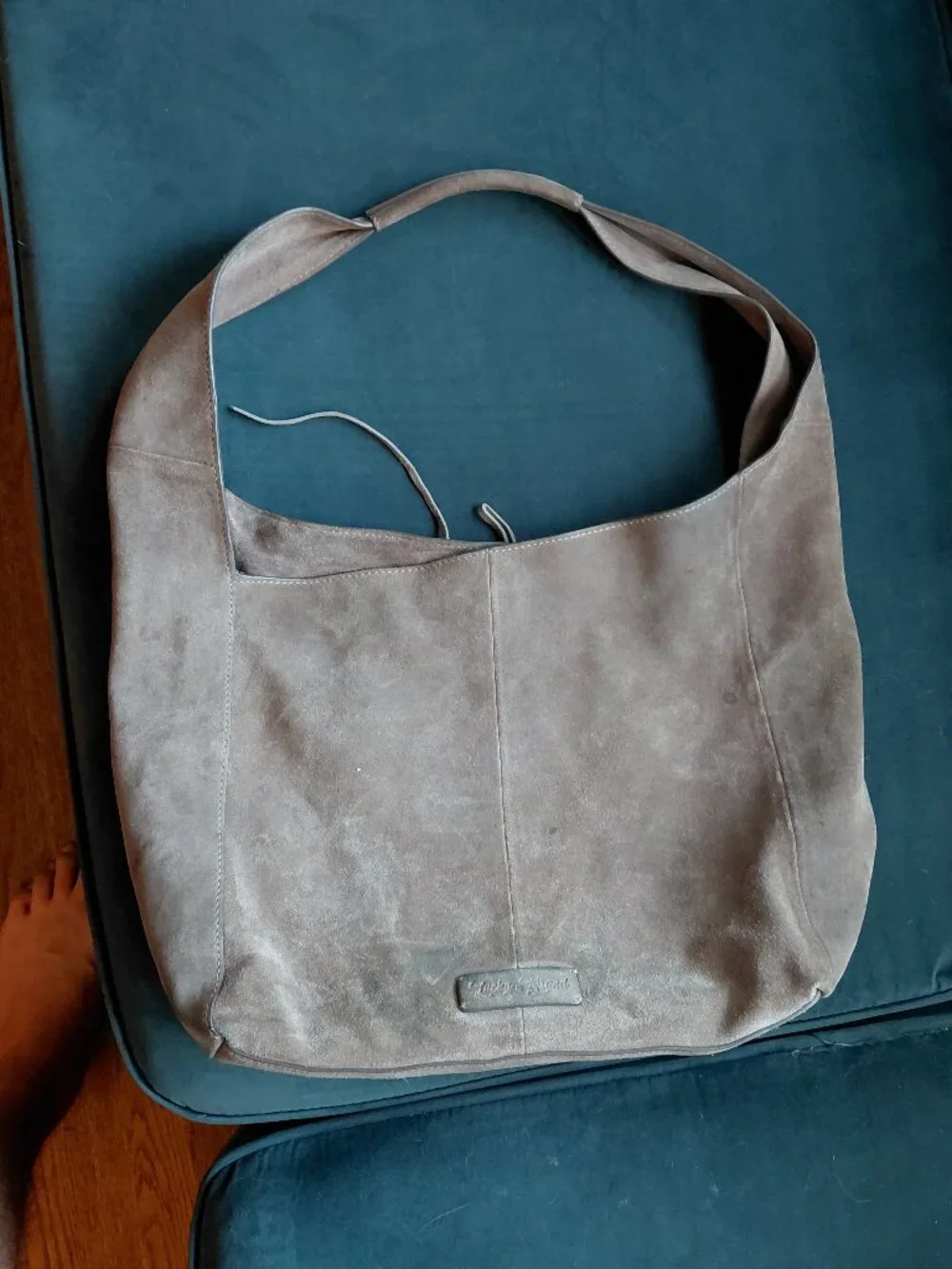 Lucky Brand Genuine Suede Slouchy Hobo Bag With Bow Detail